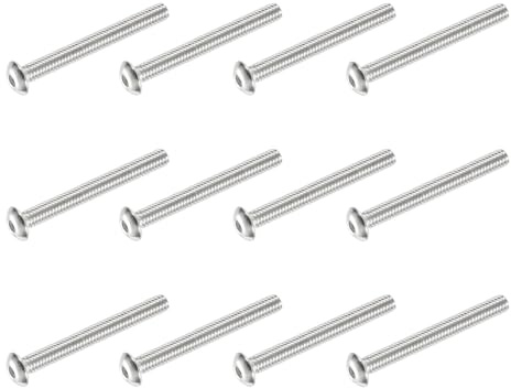 PATIKIL Viti A Testa Svasata Con Innesto Esagonale, 12 Pezzi #8-32 UNC x 1-1/2 Pollice 304 Acciaio Inossidabile Innesto Esagonale Filettatura Completa Bulloni Macchina Per Mobili, Argento