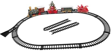Toyvian Treno Elettrico Natalizio per Ragazzo Ragazza Ragazza di Trenini con Binari Colorati Luci e Suoni Design Vintage Moderno per Feste Sotto Albero
