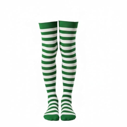 A2Z 4 Kids Medias a rayas para niñas y niños, color blanco y negro, accesorio de disfraz de Halloween, calcetines por encima de la rodilla, calcetines suaves y elásticos, de poliéster, para niños de 4
