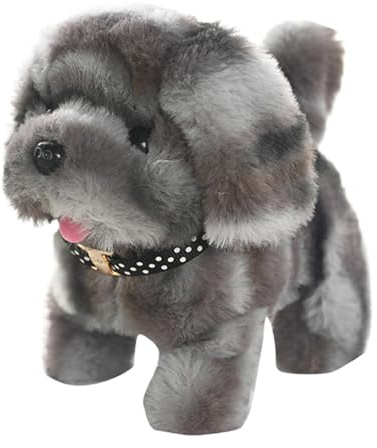 Cane robot di peluche, cane parlante che cammina, Giocattolo da passeggio animato, Cucciolo di peluche interattivo, cane elettronico da passeggio realistico adorabile per uso interno ed esterno