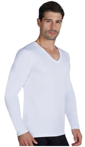 YSABEL MORA - Camiseta Interior Térmica Cuello Pico Manga Larga - Ropa Interior Hombre - Retención de Calor, Transpirable, Ajuste Cómodo, Ideal para Climas Fríos, Tecnología Avanzada