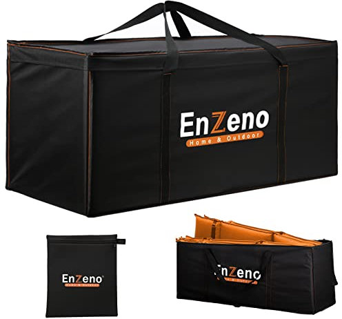 Enzeno Garden Furniture Cushion Storage Bag, 420D Oxford Fabric, Anti-UV Christmas Tree Storage Bag with Carry Handle and Zipper (175x75x55cm), Black