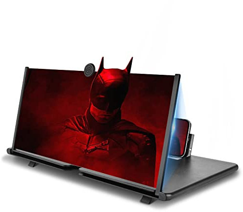Newseego Lupa Plegable para Pantalla de Teléfono de 18 Pulgadas, Amplificador Pantalla de Teléfono HD con Soporte Diseño Extraíble Protección Ocular Ampliadora de Película 3D para Todos Los Teléfonos