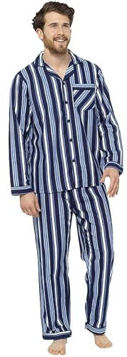 kraftd Men's Pyjama Set Traditional Classic Cut Pyjamas Sets Cotton Loungewear Sleepwear Nightwear 2 Piece Pj's