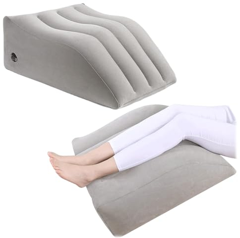 MINZHI Komfort-Beinkissen zum Schlafen,Aufblasbare Keilkissen,Aufblasbares Beinkissen,Aufblasbare Keilkissen für Beine zum Schlafen Knierolle Verbesserung der Durchblutung (grau)