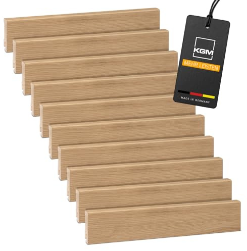 Förpackning KGM Sockellist Modern - Fanerad Massivträ-Sockellist i Oljad Ek - Mått: 2400 x 16 x 58 mm - 20 st / 48M