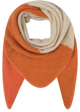 stylx Damen Schal XXL Dreieck Schal flauschig schal-tuch damen dicker dreieckstuch groß Wolle 3 FARBIG Farben kuschelig (beige/orange)