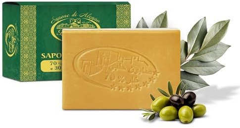 Bio Jalal sapone di Aleppo originale con 70% olio di alloro 30% olio d'oliva sapone di Aleppo puro mani viso corpo capelli prodotto Fatto a mano artigianale i ricetta tradizionale