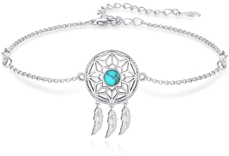 JFASHOP Traum Fänger Armband 925 Sterling Silber Blume Traumfänger Armband für Frauen Verstellbare Armbänder Schmuck Geschenke