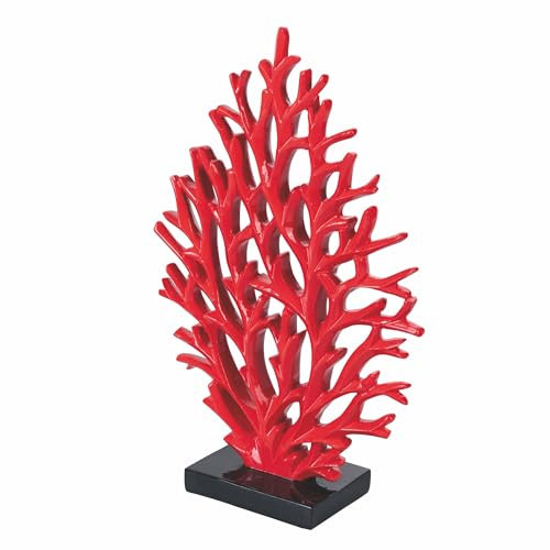 Villa d'Este Home Tivoli Deko Koralle Polyresin 24,3x8,3x36,7cm rot Ocean