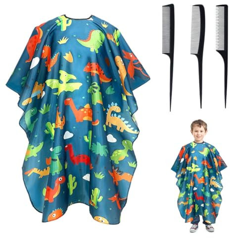 BAOSROY Kinder Friseurumhang,Haarschnitt Friseurumhänge,Haarschneideumhang Friseurumhang,Barber Cape,Friseursalon Umhänge Cape,Verstellbarer für Kinder Erwachsene Friseursalon Zubehör