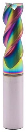 1/2 3 Flute 45Β° Solid Carbide Square End Mill for Aluminum, DLC Coated