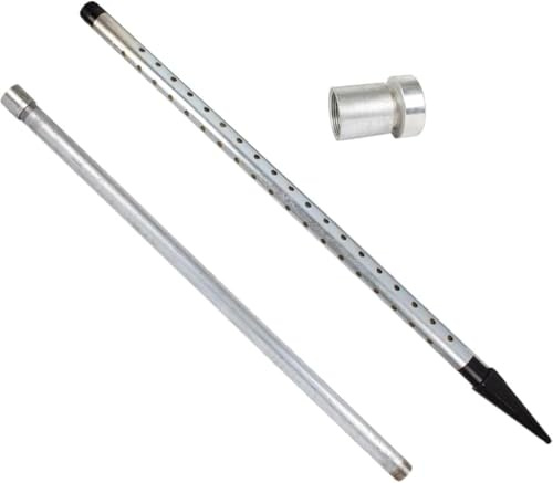 1.25inch Galvanized Garden Well Hand Driven Rod Complete Package, Sandpoint Filter Screen Pipe Point for Shallow Water wellpoint Portable Garden Hand Pump (3m)