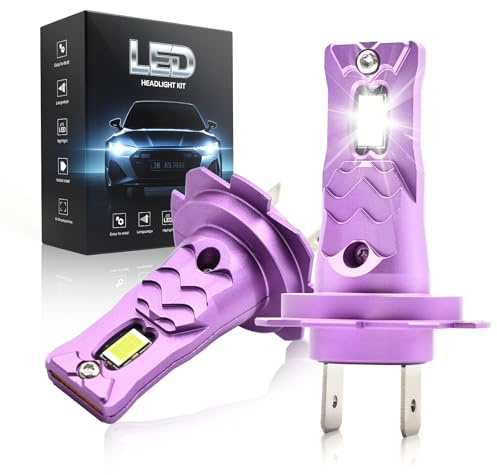 Onraying Ampoule H7 LED 36000lm, 130W 800% Luminosité H7 LED Phares, Blanc Froid 6500k, IP68, Compatibilité à 99%, DuréE De Vie De 90000 Heures, Remplacement des HalogèNes, Plug-N-Play, 2 Pièces