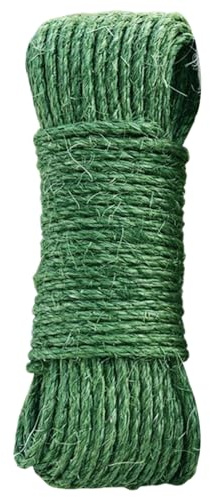 Sisal Rope per graffio di gatto, 6 mm x 20 m Sisal corda con colla, graffi di gatti resistenti all'usura per graffi di cactus fai-da-te e di riparazione, verde