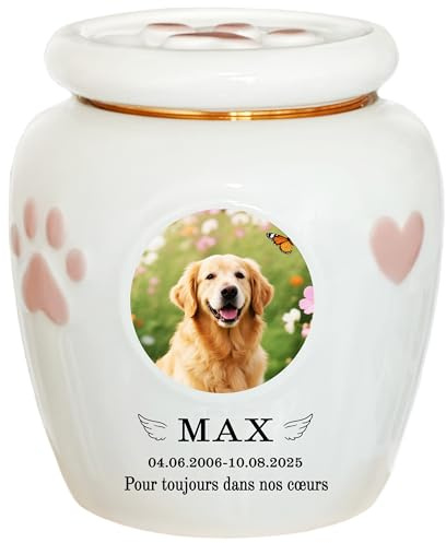 Générique Personnalisée Urne pour Chien, Urne à Cendres de Chien,Boîte à Souvenirs en céramique, Perte de Chien, Fait à la Main sur Mesure (Grande Griffe, Cendres de Grande Taille ≤ 50 kg (Pas d’os))