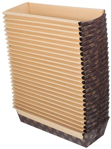 HIAKDOFT 50 Pezzi Teglie di Carta Rettangolari per Pane Stampi Monouso Antiaderenti Resistenti al Calore per Piccoli Pane da Forno Fodere per Toast e Dolci in Cucina Professionale e