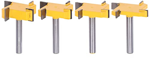 ANKROYU Jeu d'embouts de routeur de surface Spoilboard, outil de rainurage d'aplatissement de fente de feuillure à 4 cannelures, tige de 1/4 po