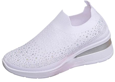 Zapatillas Tradicionales de Mujer con Encaje Malla Transpirable Elegante para Deporte y Ocio Calzado Exterior Oktoberfest Zapatos Caminar (White, 43)