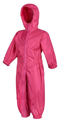 Rainsuit Shop Kids Waterproof All in One Rainsuit Hooded Suit (7-8 Years, Pink)