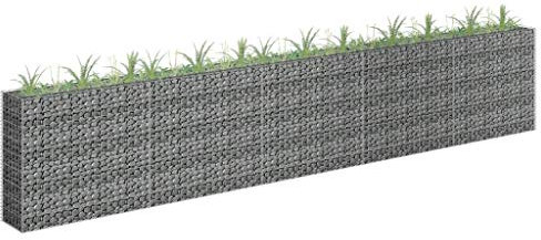 Lechnical Gabbione Letto Rialzato Fioriera Gabbione Fioriera da Esterno Gabbione Letto Rialzato Fioriere da Giardino Gabbione Letto Rialzato in Acciaio Zincato 450x30x90 cm