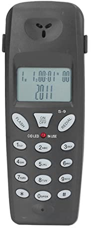 ASHATA Corded Standard Phone, FSK DTMF Caller ID Phone with 16 Bit LCD Display, with Redial Pause Function, Corded Telephone for Home Office