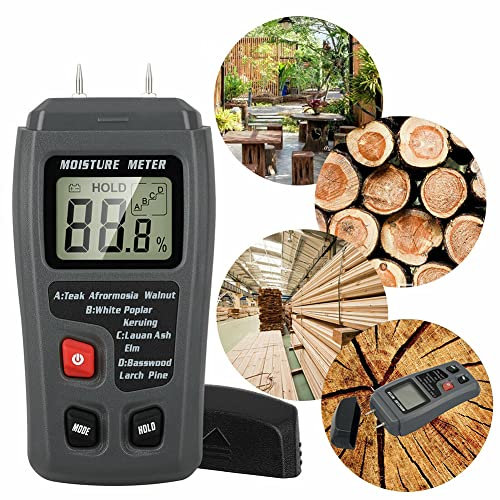 ZYWUOY Feuchtigkeitsmesser Feuchtigkeitsmesser Digital Holz Feuchtigkeitsmesser Handheld Feuchtigkeitsprüfer Detektor Feuchtigkeitsmessung mit HD LCD für Holz Brennholz Karton Papier