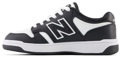 New Balance Kids 480 V1 Lace-up Sneaker, Black/White, 6 M Big Kid (8-12 Years)