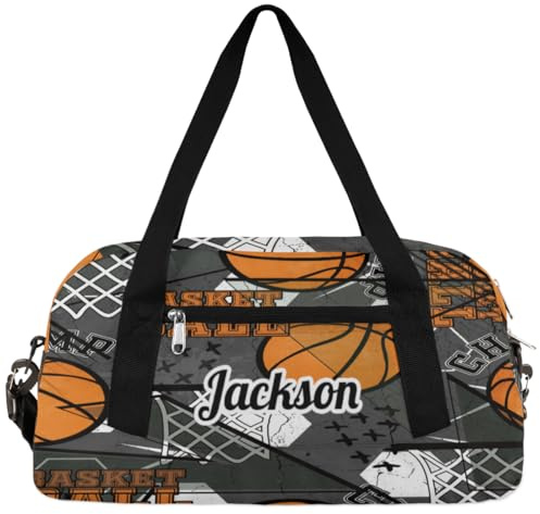 Sac de sport personnalisé pour enfants, sac de sport, sac de sport pour filles, sac de danse, sac de nuit, sac à main, Basket-ball sportif, 18.5x9.44x7.87 in