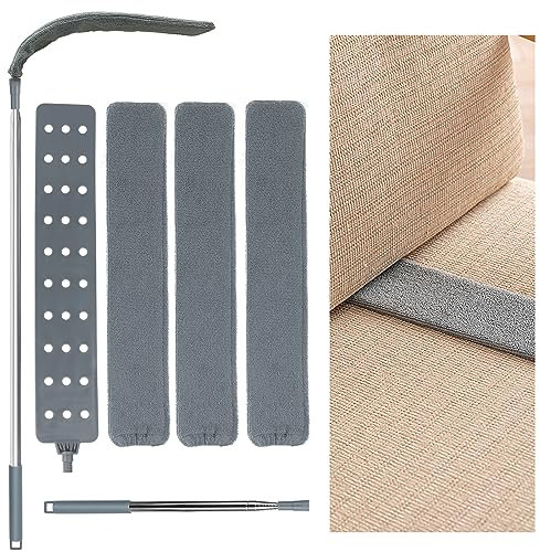 PBUSPU Plumero Telescopico Extensible y Atrapapolvo hecho de Microfibra - Palmera Limpiador de Polvo RetráCtil, Cepillo Limpieza con Varilla de Acero Inoxidable