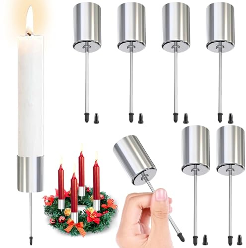 6 Stycken Retro Vintage Adventskrans, Ljusstakar, Ljusstativ, Stavljus, Ljusstake Med Kort Spira, Ljusstake För Jul Och Lägenhet