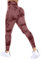 DUROFIT Scrunch Butt Leggings Damen Tie Dye High Waist Sport Leggings Po Push Up Leggings Booty Lift Leggins Gym Leggings Yoga Pants Ruched Sporthose Wine Red L