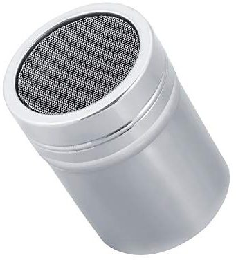 1Pcs Stainless Steel Powder Sugar Shaker Duster with Lid, Fine Mesh Shaker Powder Cans for baking soda Cocoa Cornstarch Coffee Flour