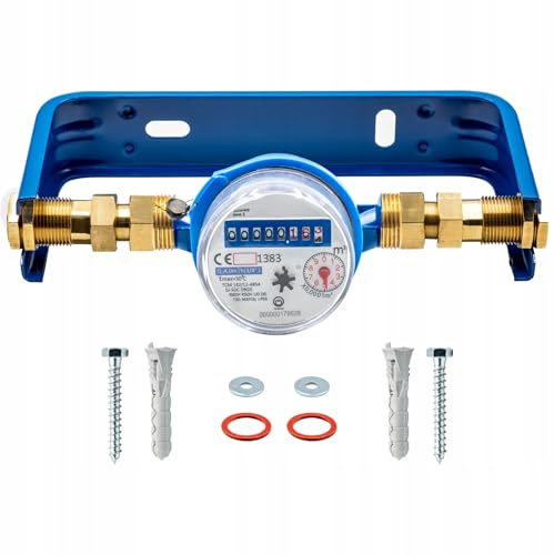 Kaltwasserzähler DN 20 + Wasserzählerbügel (für Rohrleitungen DN 20, Anschlussgewinde 1, Durchfluss 4,0 m³/h, Länge 130 mm, Eichung bis 2029)