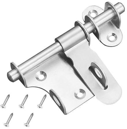 Zythrem 4 Pulgadas Pestillo de Acero Inoxidable Pestillo Deslizante con Tornillos Cerrojos y Pestillos para Puertas Cerrojo de Seguridad Deslizante para Baño Armario Dormitorio Plata