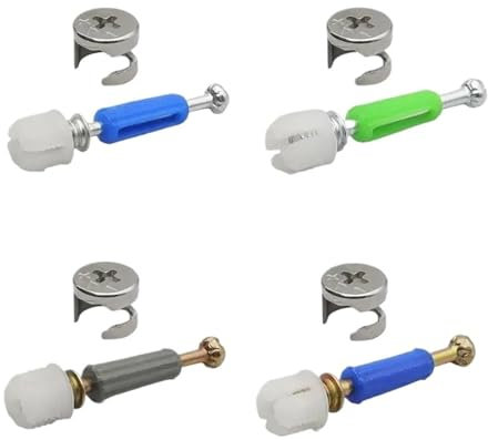 PrecisionFix 100 piezas de herrajes de conexión for muebles, tornillos de levas, tuercas de rueda excéntricas, tuercas de seguridad 831F(Blue and white pole)