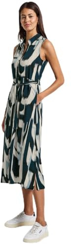 STREET ONE Damen 1408784 Ärmelloses Blusenkleid, Tide Blue, 40