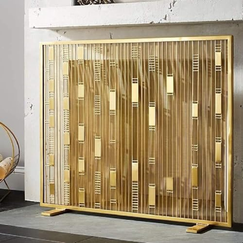 HAVVMK Schermo ignifugo in Rete Metallica - Schermo ignifugo con Protezione dalle scintille e Design Geometrico