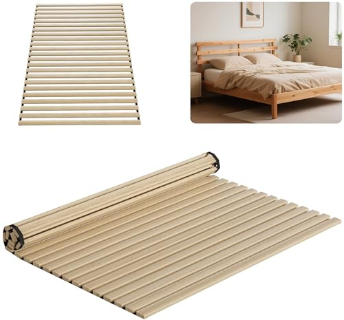 ACXIN Rete a doghe in legno massello di abete rosso, 160 x 200 cm, portata fino a 300 kg, doghe in legno con elastico nero, per ogni materasso