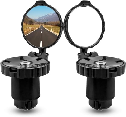 Bestgle 2 Pcs Espejo Retrovisor para Bicicleta, Espejo Retrovisor para Manillar 21-22 mm, Plegable HD Giratorio 360° Adjustable Retrovisor Biciclet para Ciclismo en Bicicleta, Bicicletas de Montaña