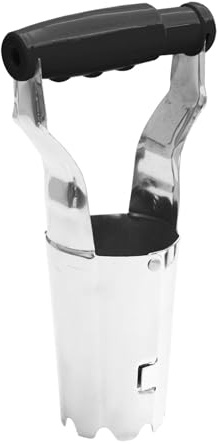 Cellfast Plantador de bulbos de Flores de Acero Cromado - Plantador hasta 10 cm de Profundidad - Negro - Básico