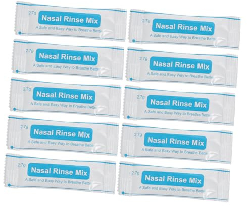 UKCOCO Paquetes de Sal Ideales para Cuidado Nasal para Lavado Nasal Instantáneo de Plástico Blanco 40 Sobres Individuales en Trabajos de Campo y Uso Infantil