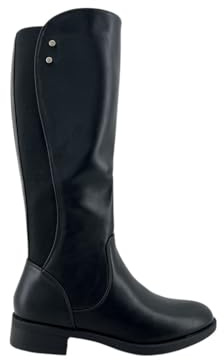 MODELISA - Botas Altas Diseño Clásico con Elástico Lateral Tacón Bajo para Mujer (Negro, Una talla, Sistema tallas calzado EU, Adulto, Mujer, Números, mediano, 36)