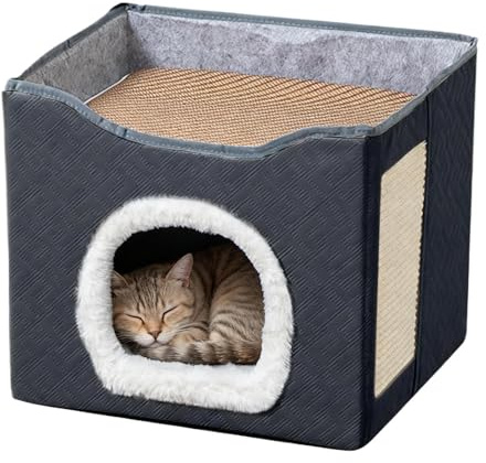 Générique Caverne pour Chat,Résistant Aux Griffes Et Respirant | Cabane pour Chat,pour Petit Moyen Grand Porche Balcon Jardin Cour Grange