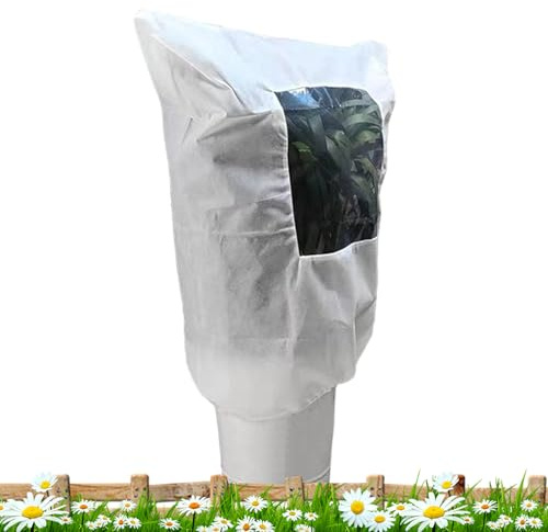 Cubiertas para heladas para plantas, chaqueta anticongelante, funda aislante para jardín, protección de plantas con cordón, sistema de apoyo al crecimiento y mantenimiento del frío, reutilizables