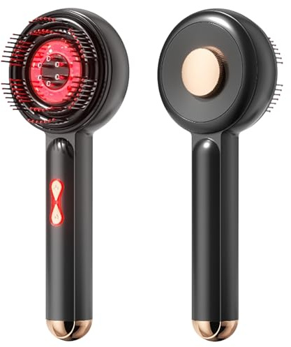 Ziyonix Appareil de Massage électrique 2 en 1 pour cuir chevelu, Peigne de massage électrique à 360° 3 modes de Massage et de Soin du Cuir Chevelu Scalp Massager Applicateur Huile Cheveux avec Lumière