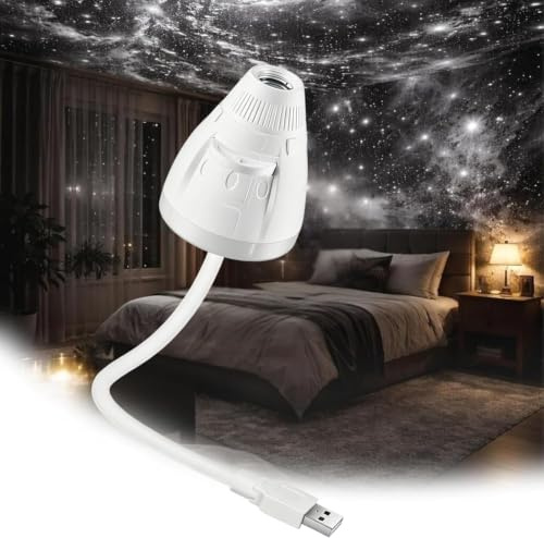 2-i-1 galaxprojektor nattlampa, USB-stjärnprojektor med justerbar ljusstyrka, mini galaxljusprojektor för sovrum takvägg rum dekor