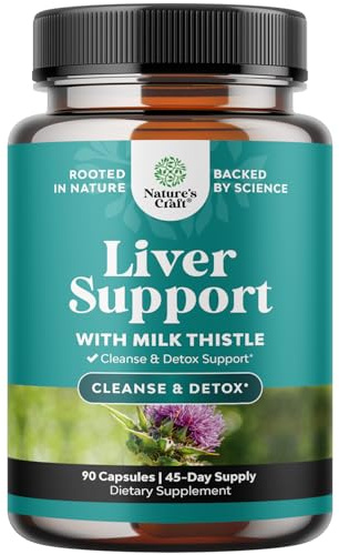 Natures Craft Liver Cleanse Detox & Repair 90 Capsules - Herbal Liver Support Milk Thistle Supplement - Silymarin Milk Thistle Supplements with Dandelion Root, Choline, Beetroot & Artichoke Extract