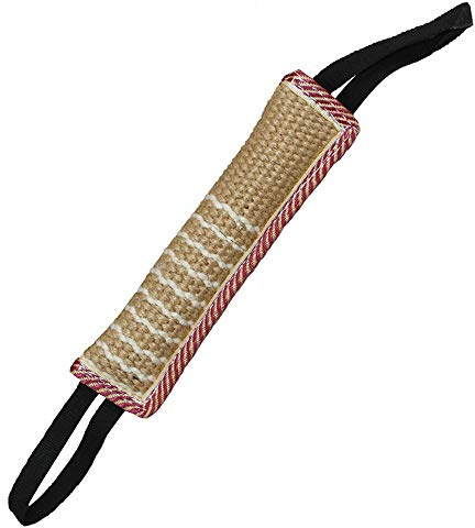 Storystore Dog Tug Toy Dog Bite Pillow Jute Bite Toy with 2 Strong Handles - Best for Tug of War, Puppy Training Interactive Play - Durable Interactive Toys for Small and Medium Dogs