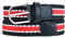 MASADA Stoffgürtel - Dehnbarer Stretch-Gürtel für Damen und Herren 3,2 cm breit elastisch 90-100 cm lang - Dunkelblau-Rot gestreift